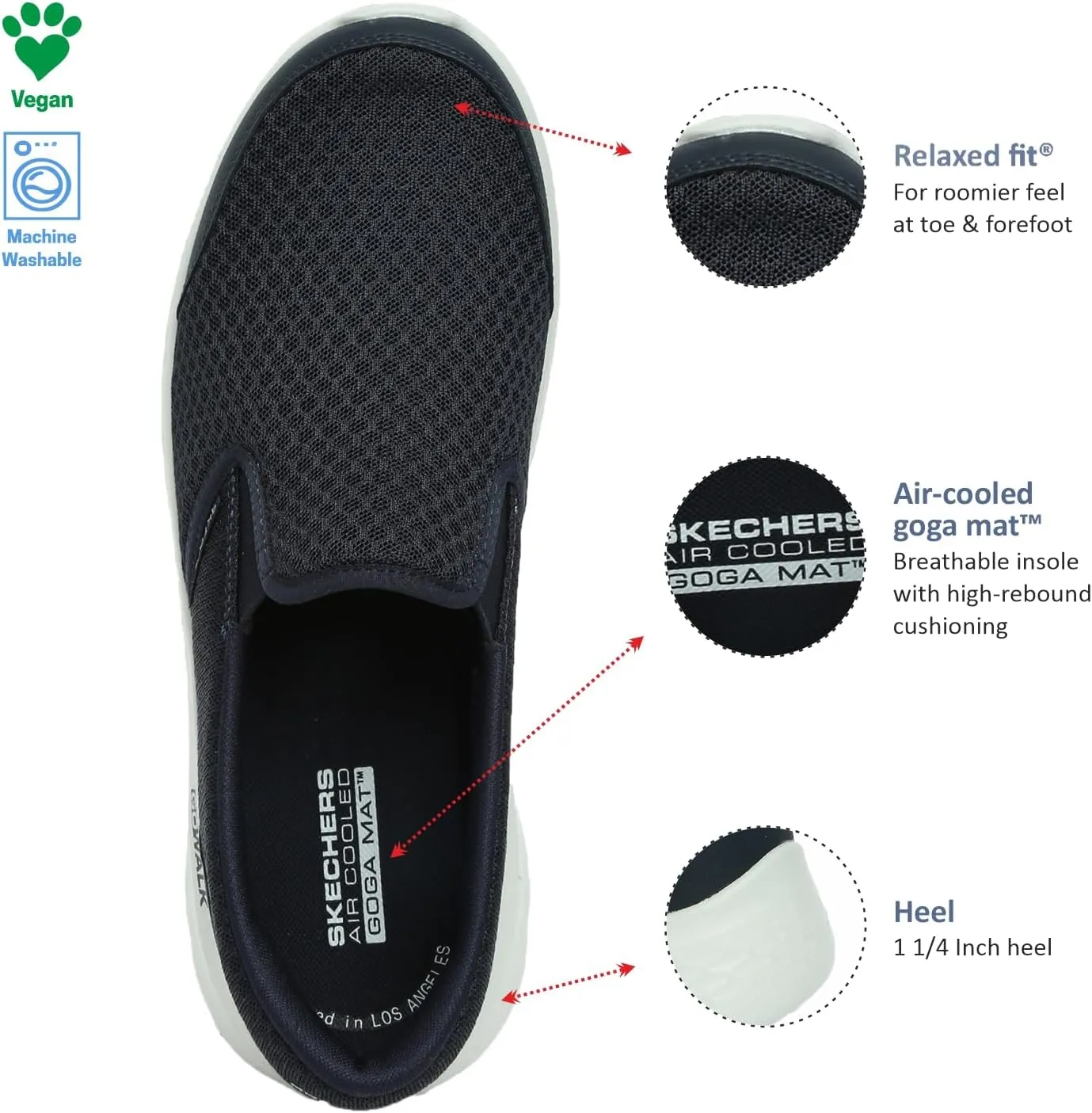 Skechers Men's Gowalk Flex-Athletic Slip-on Casual Loafer Walking Shoes with Air Cooled Foam Sneaker