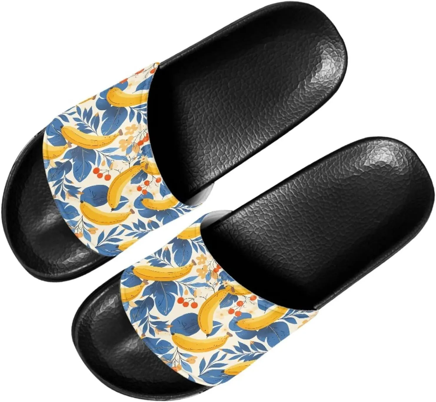 Slide Sandals, Beach Flats for Women, Comfotable Open Toe Non Slip Summer Shoes for Gym, Pool, Camping, Beach
