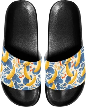 Slide Sandals, Beach Flats for Women, Comfotable Open Toe Non Slip Summer Shoes for Gym, Pool, Camping, Beach