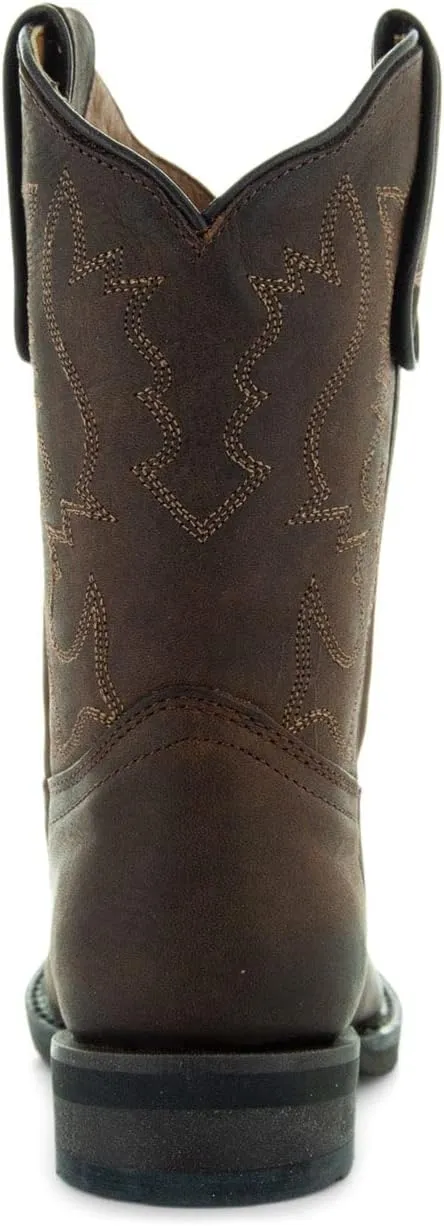 Soto Boots Kid's Round Toe Boots, Geniune Leather Kid's Cowboy Boots, Toddler Western Boots, K4004 (,)
