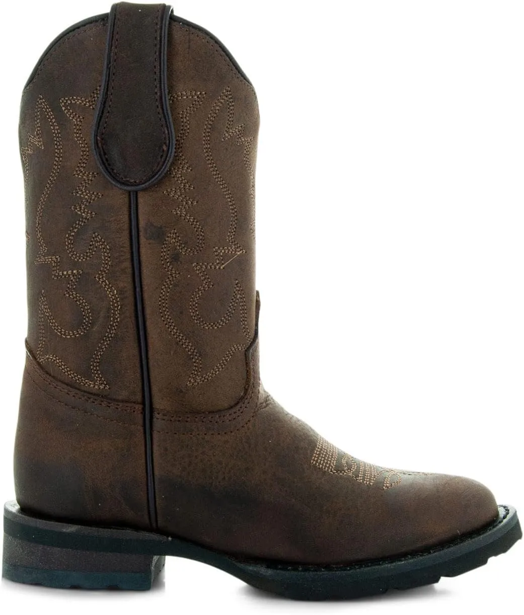 Soto Boots Kid's Round Toe Boots, Geniune Leather Kid's Cowboy Boots, Toddler Western Boots, K4004 (,)