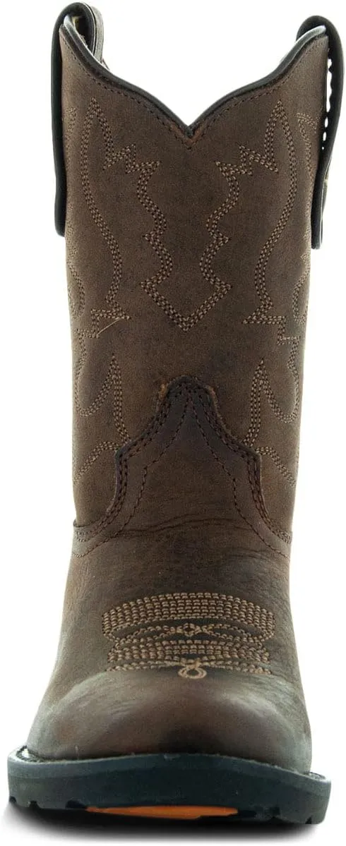 Soto Boots Kid's Round Toe Boots, Geniune Leather Kid's Cowboy Boots, Toddler Western Boots, K4004 (,)