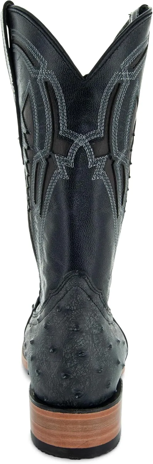 Soto Boots Men's Out of the Wild Ostrich Print Cowboy Boots, Exotic Print Men's Cowboy Boots, Western Boots For Men H50031