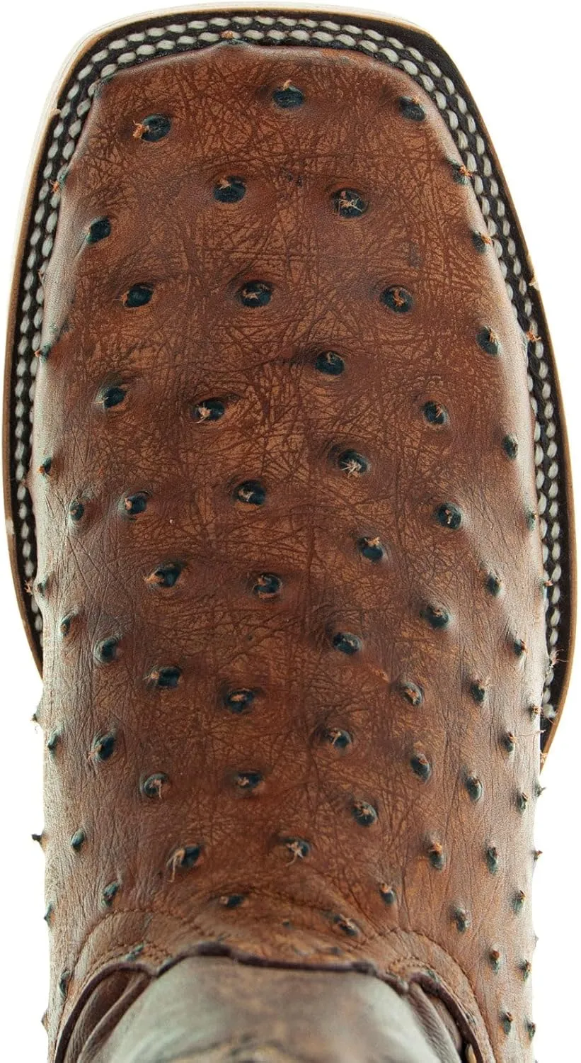 Soto Boots Men's Out of the Wild Ostrich Print Cowboy Boots, Exotic Print Men's Cowboy Boots, Western Boots For Men H50031