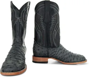 Soto Boots Men's Out of the Wild Ostrich Print Cowboy Boots, Exotic Print Men's Cowboy Boots, Western Boots For Men H50031