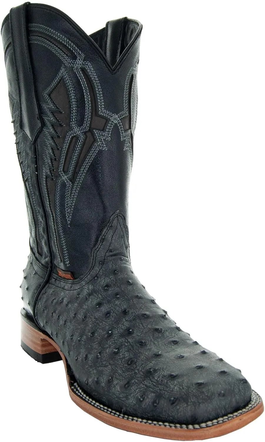 Soto Boots Men's Out of the Wild Ostrich Print Cowboy Boots, Exotic Print Men's Cowboy Boots, Western Boots For Men H50031