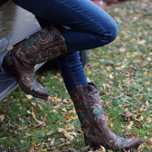 Soto Boots Turquoise Rose Country Cowgirl Boots M50032