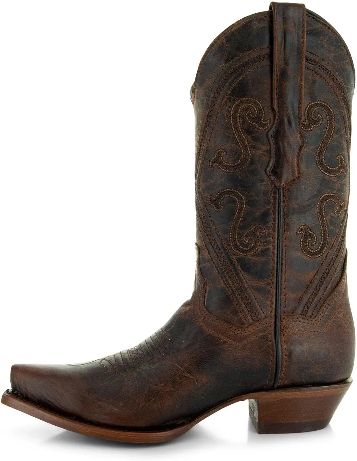 Soto Boots Women's Cheyenne Leather Snipped Toe Cowgirl Boots, Genuine Leather Handcrafted Cowboy Boots For Women M50041