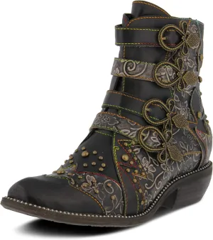 Spring Step L'Artiste Rodeha Booties for women - Women's Ankle Boots with Zipper Closure - Ladies Boots with Western Style Pointed Toe Silhouette