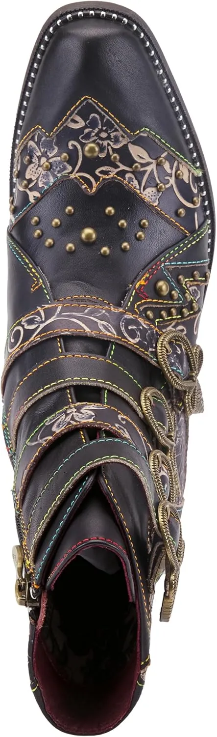 Spring Step L'Artiste Rodeha Booties for women - Women's Ankle Boots with Zipper Closure - Ladies Boots with Western Style Pointed Toe Silhouette