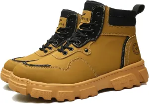 Steel Toe Boots for Men Antislip Puncture Proof Indestructible Construction Work Shoes High Top Waterproof and wear Resistant Steel Toe Safety Shoes