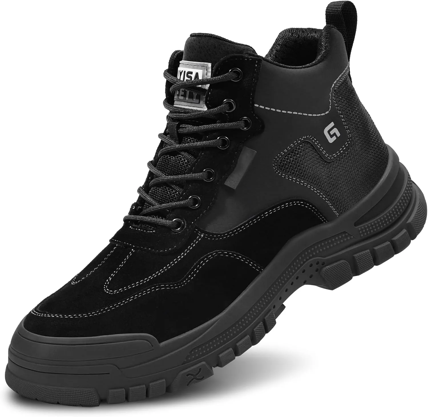 Steel Toe Boots for Men Indestructible Steel Toe Shoes Breathable High Top Work Boots for Men Lightweight Safety Shoes Non Slip Work Shoes Industry Construction Safety Boots