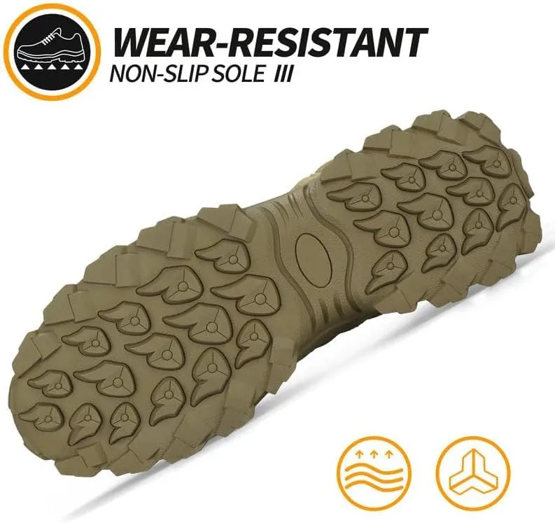 Steel Toe Boots for Men Indestructible Steel Toe Shoes Breathable High Top Work Boots for Men Lightweight Safety Shoes Non Slip Work Shoes Industry Construction