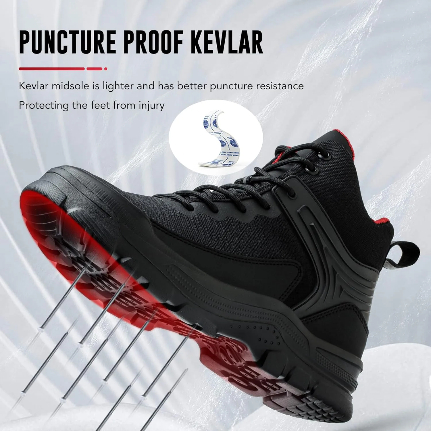 Steel Toe Boots for Men - Slip Resistant and Durable Safety Shoes Men's Indestructible Construction Work Boots with Composite Safety Toe