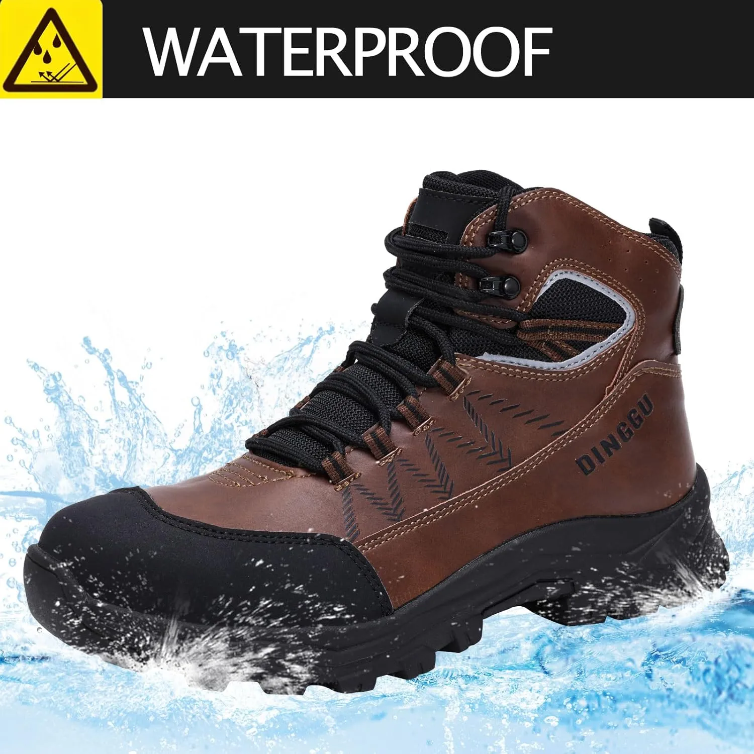 Steel Toe Boots for Men Waterproof Safety Work Boots，Comfortable Mens Industrial & Construction Boots