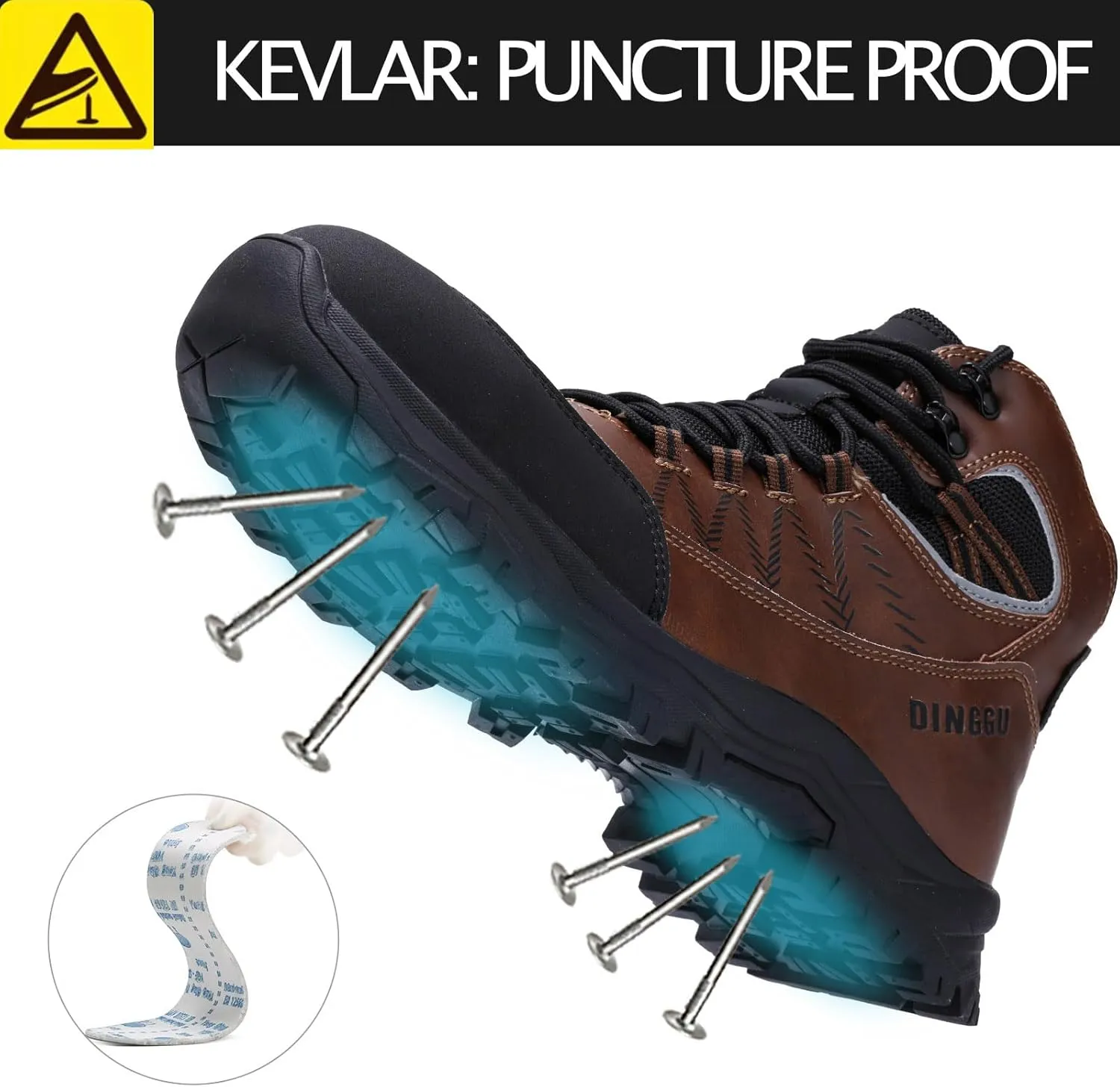 Steel Toe Boots for Men Waterproof Safety Work Boots，Comfortable Mens Industrial & Construction Boots