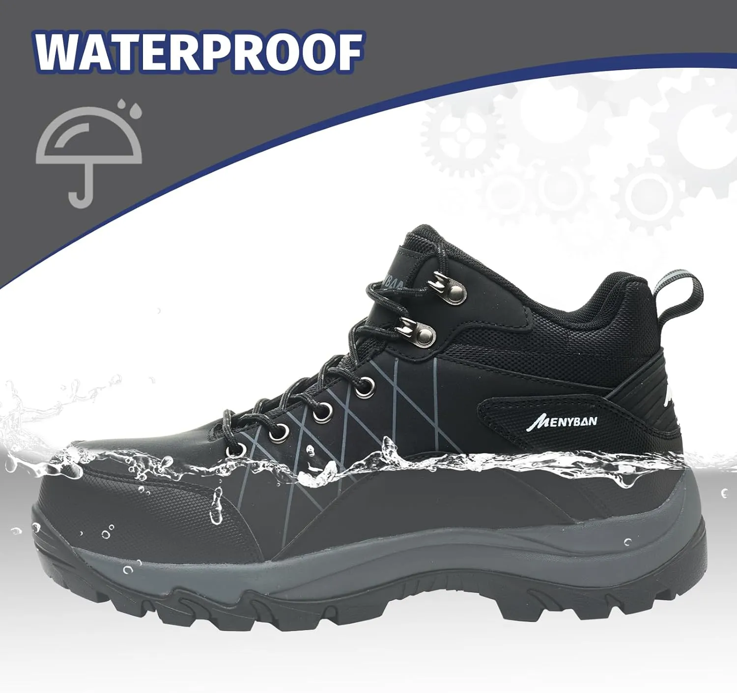 Steel Toe Boots for Men Waterproof Wide Width Slip Resistant Safety Toe Sneakers Puncture Proof Durable Construction Work Shoes for Outdoor Industrial Use