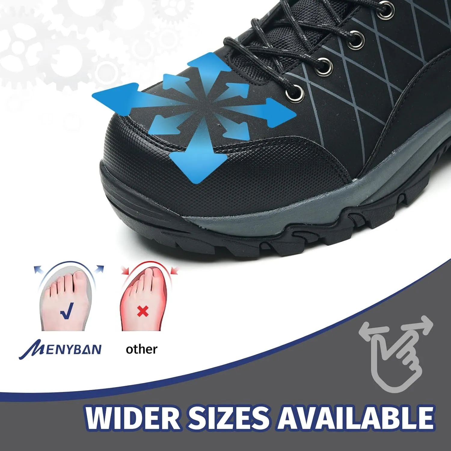 Steel Toe Boots for Men Waterproof Wide Width Slip Resistant Safety Toe Sneakers Puncture Proof Durable Construction Work Shoes for Outdoor Industrial Use