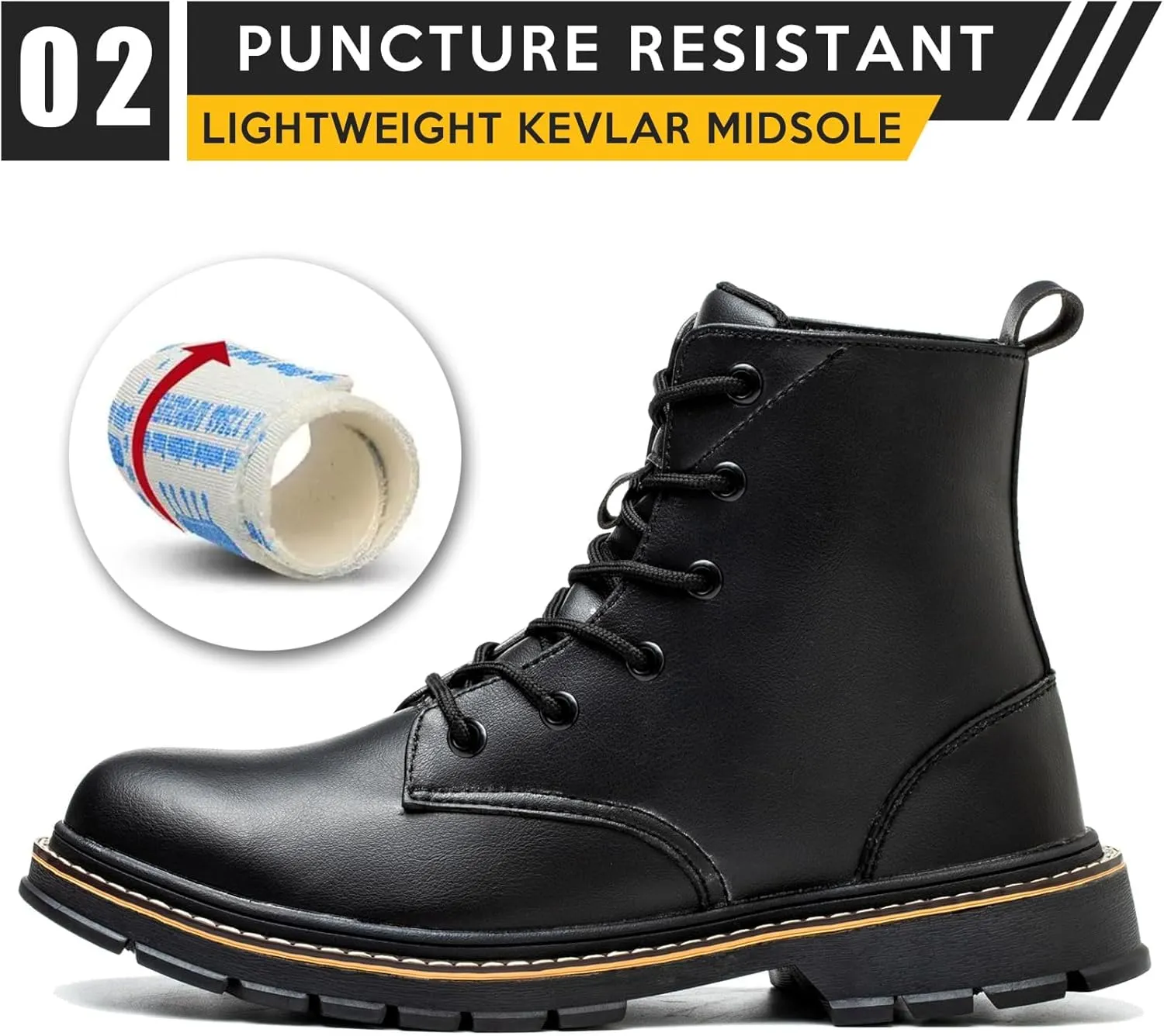 Steel Toe Boots for Women Men, Waterproof Lightweight Safety Work Boots Durability Composite toe Construction Shoes with 6"