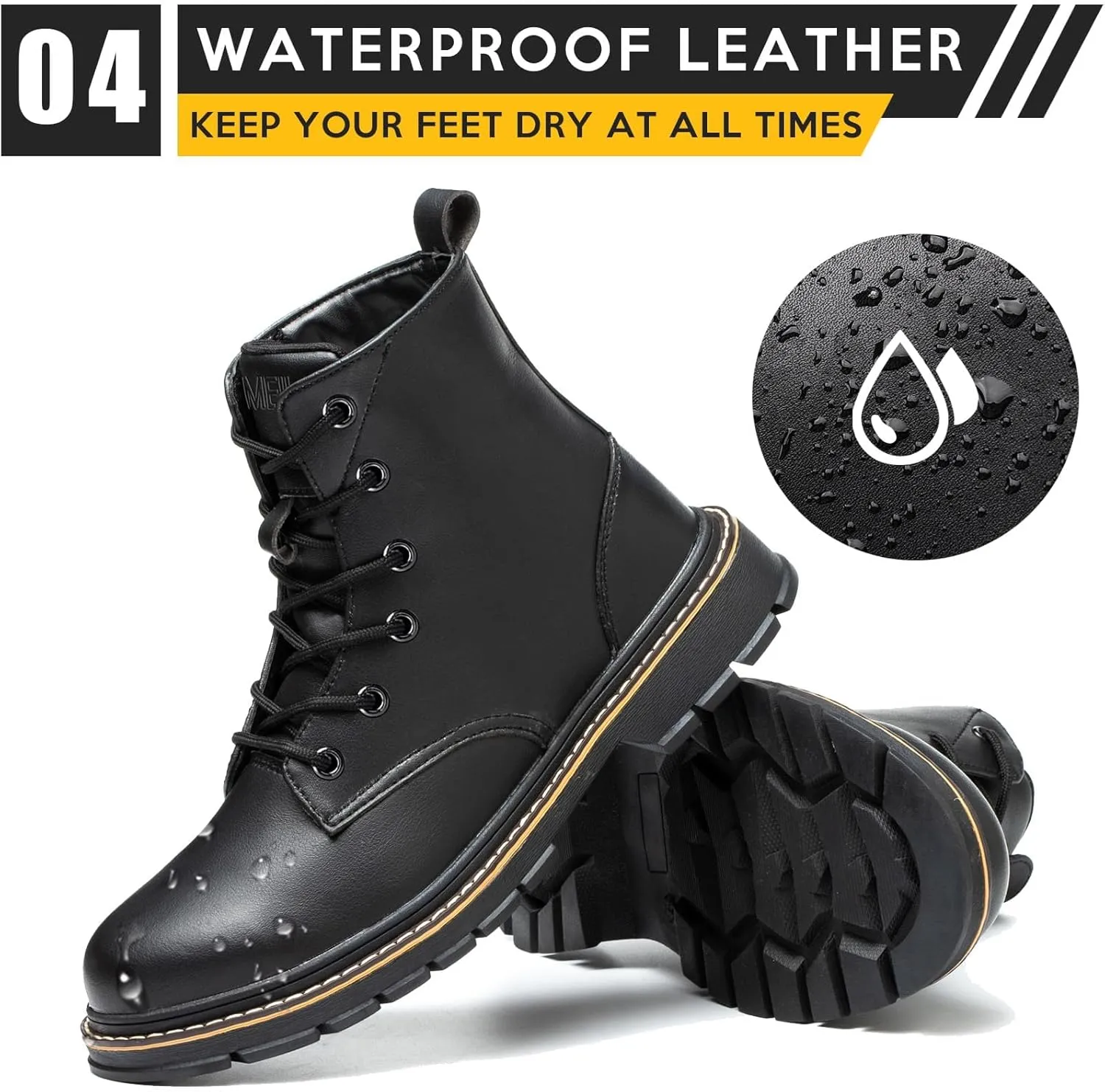 Steel Toe Boots for Women Men, Waterproof Lightweight Safety Work Boots Durability Composite toe Construction Shoes with 6"
