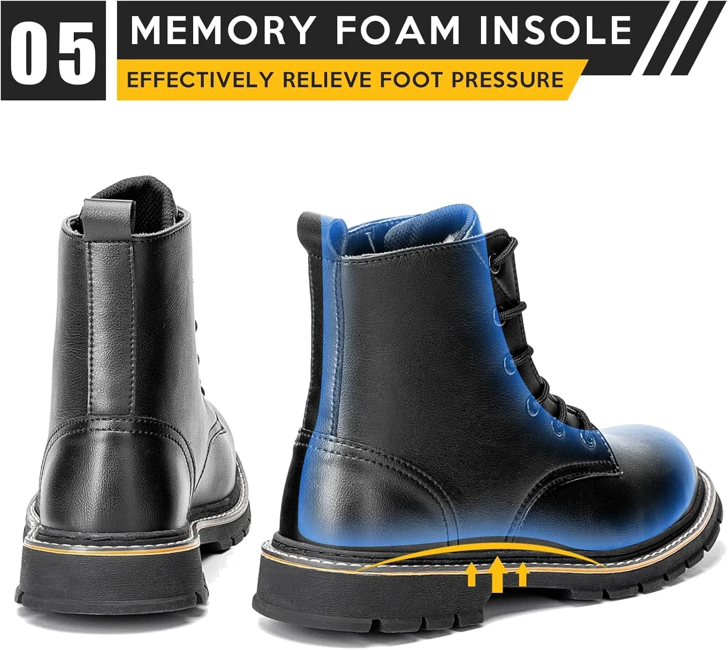 Steel Toe Boots for Women Men, Waterproof Lightweight Safety Work Boots Durability Composite toe Construction Shoes with 6"