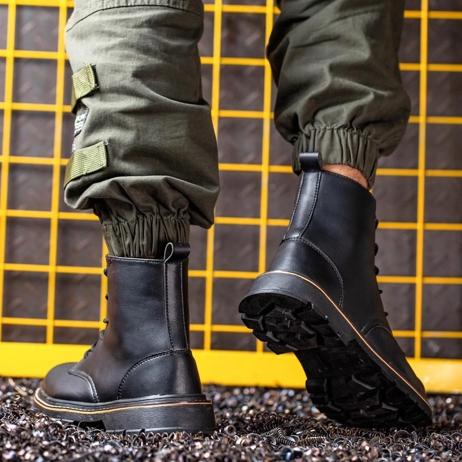 Steel Toe Boots for Women Men, Waterproof Lightweight Safety Work Boots Durability Composite toe Construction Shoes with 6"