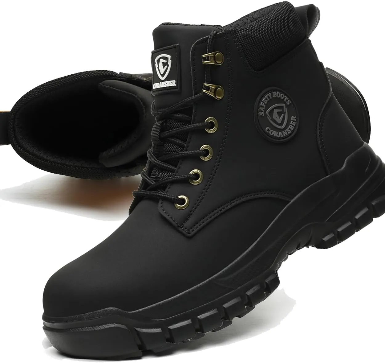 Steel Toe Boots for Women Wateproof Safety Shoes Men Lightweight Composite Toe Boots Leather Construction Steel work Shoes