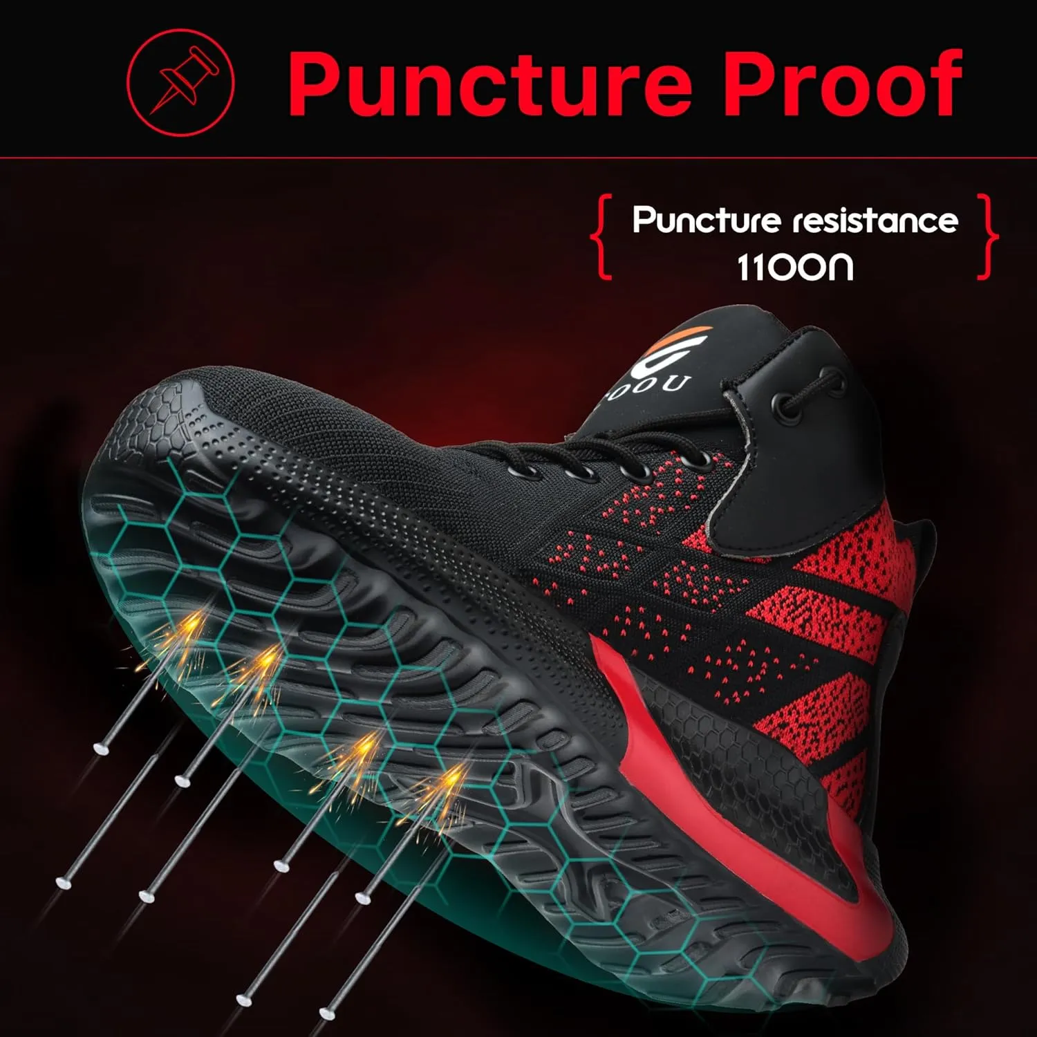 Steel Toe Shoes for Men Lightweight Comfortable Steel Toe Sneakers Waterproof Slip Resistant Steel Toe Boots for Women