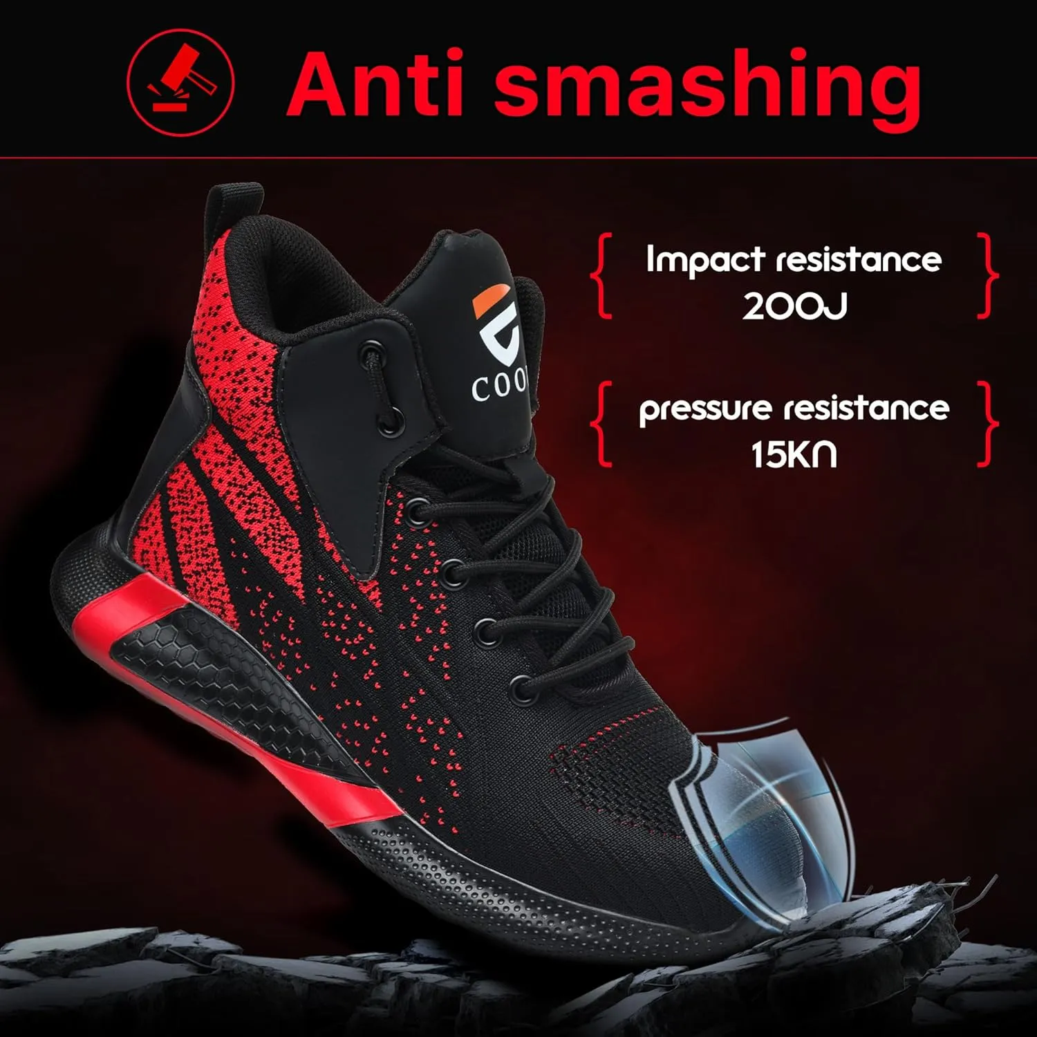 Steel Toe Shoes for Men Lightweight Comfortable Steel Toe Sneakers Waterproof Slip Resistant Steel Toe Boots for Women