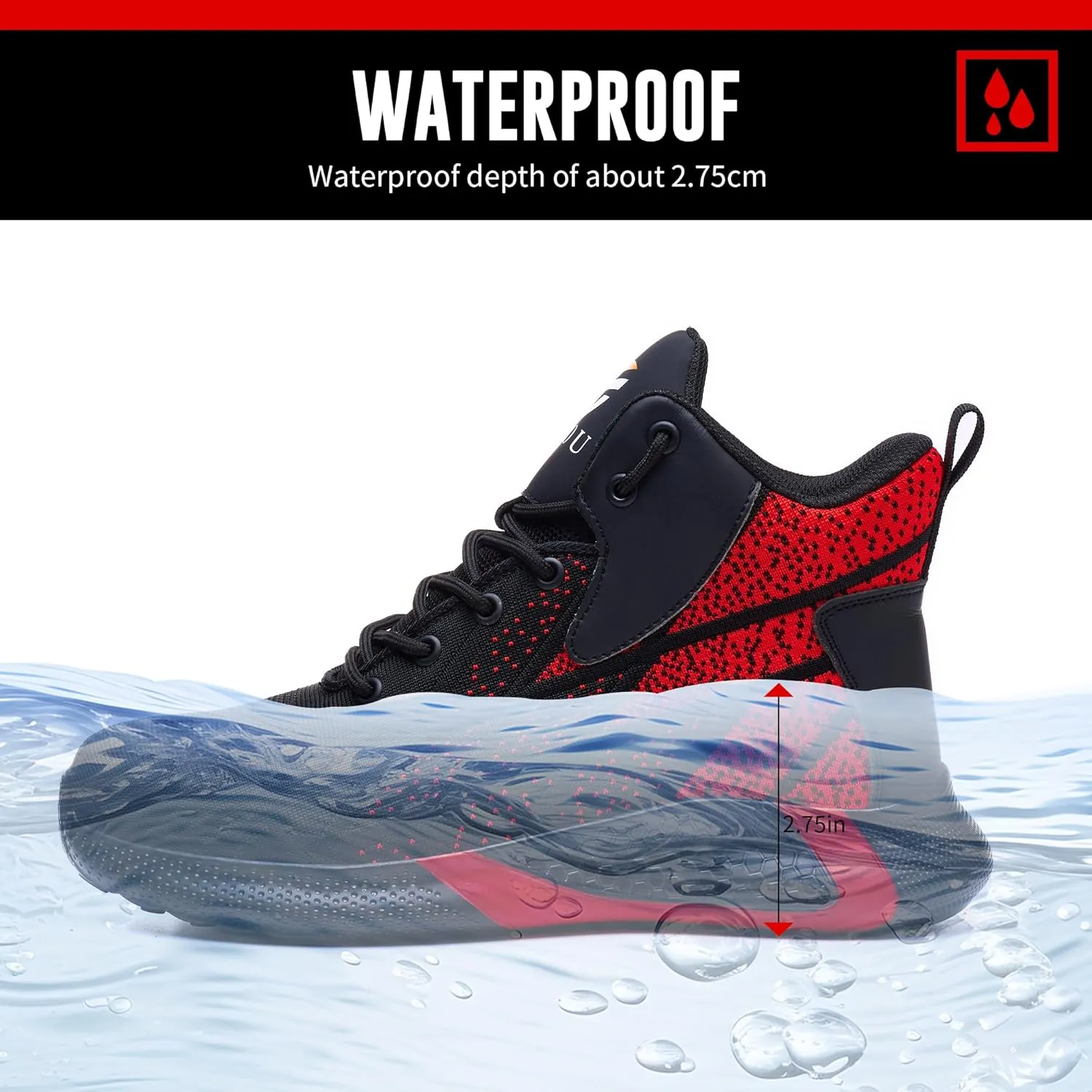 Steel Toe Shoes for Men Lightweight Comfortable Steel Toe Sneakers Waterproof Slip Resistant Steel Toe Boots for Women