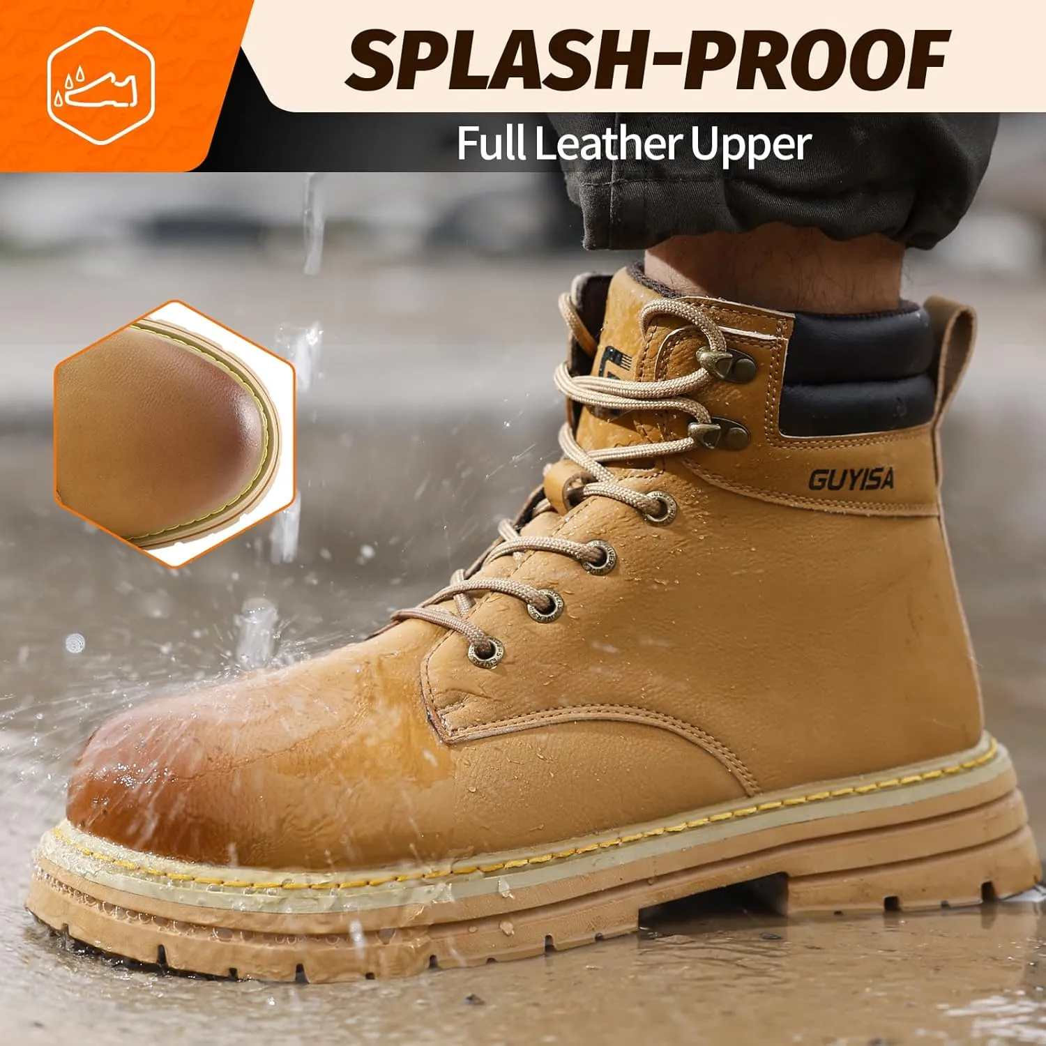 Steel Toe Shoes for Men Lightweight Work Boots for Men Comfortable Steel Toe Boots Industrial Work Shoes Breathable Safety Shoes Construction Steel Toe Sneakers Indestructible Safety Boots