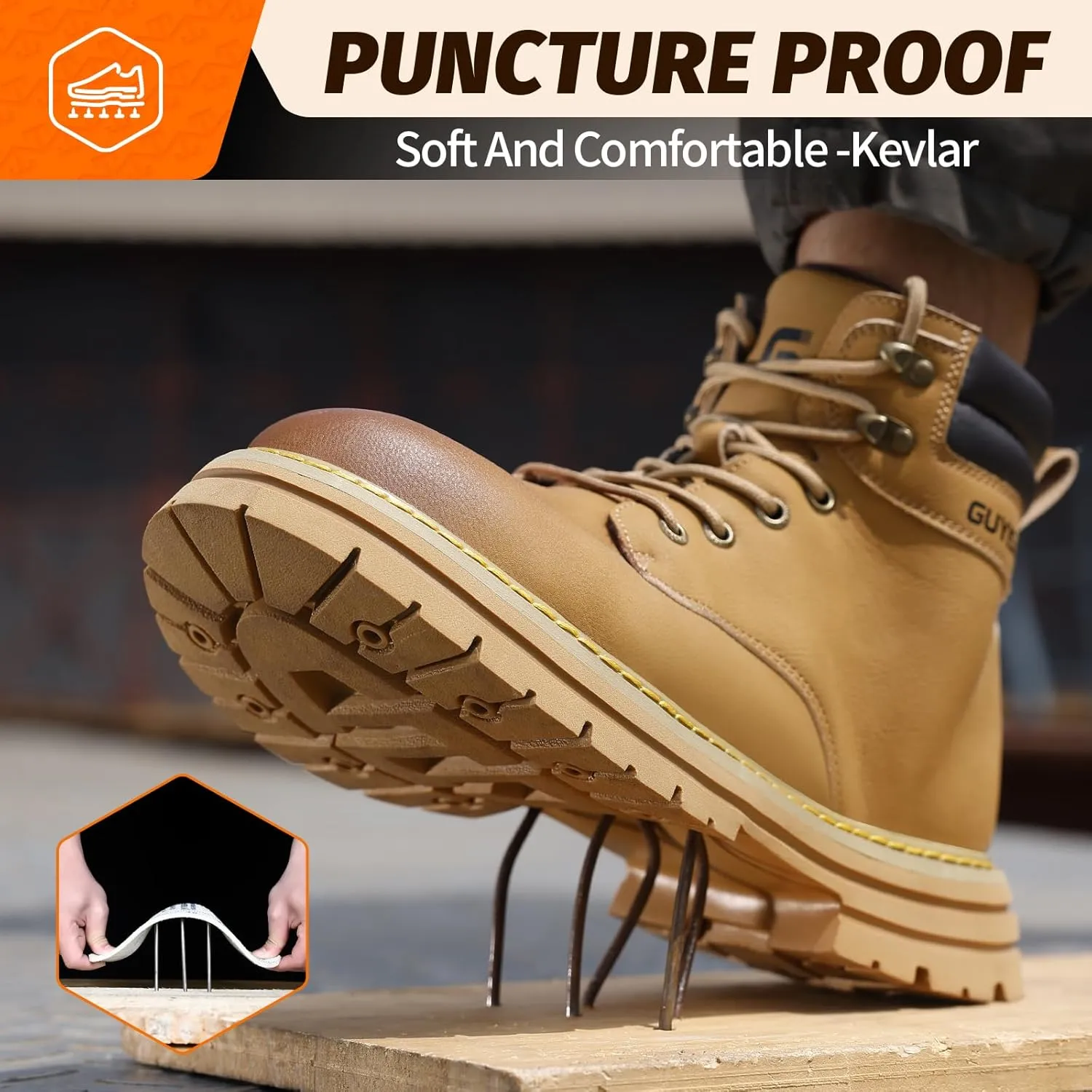 Steel Toe Shoes for Men Lightweight Work Boots for Men Comfortable Steel Toe Boots Industrial Work Shoes Breathable Safety Shoes Construction Steel Toe Sneakers Indestructible Safety Boots