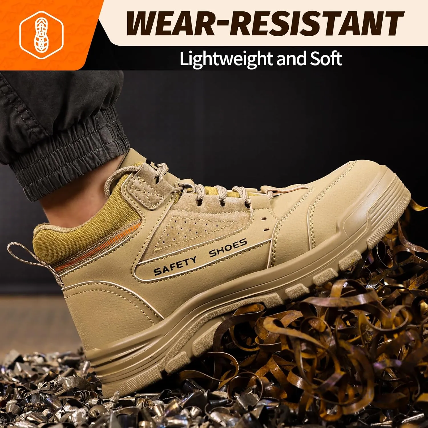 Steel Toe Shoes for Men Lightweight Work Boots for Men Comfortable Steel Toe Boots Industrial Work Shoes Breathable Safety Shoes Construction Steel Toe Sneakers Indestructible Safety Boots