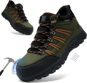 Steel Toe Shoes for Men Outdoor Work Shoes Men Work Puncture Proof Non Slip Safety Boot Industrial Construction Comfortable Outdoor Hiking Military Tactical Shoes