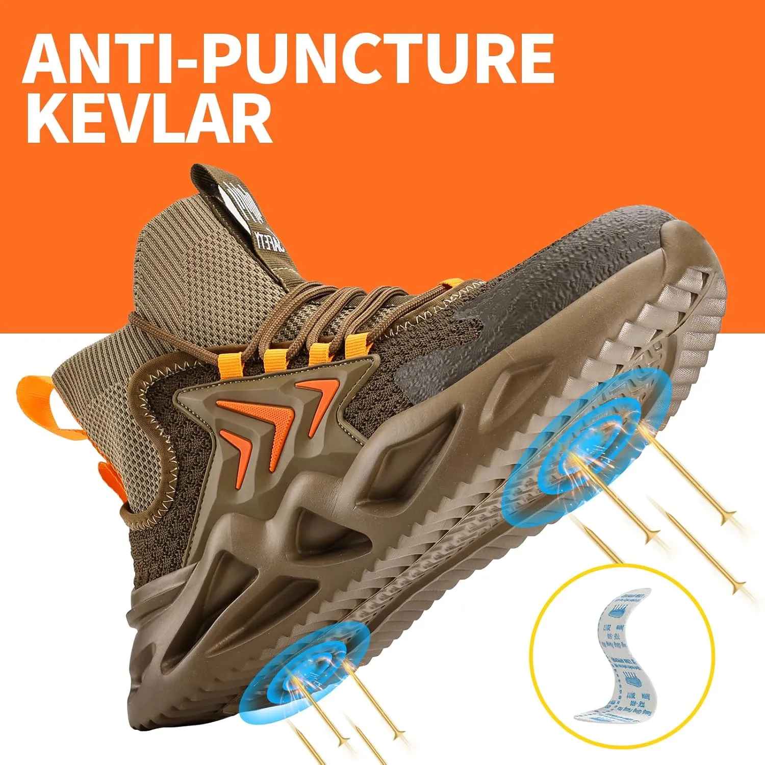 Steel Toe Shoes for Men, Puncture Proof Work Shoes for Men Women, High Top Indestructible Safety Shoes, Lightweight Steel Toe Sneaker for Men.