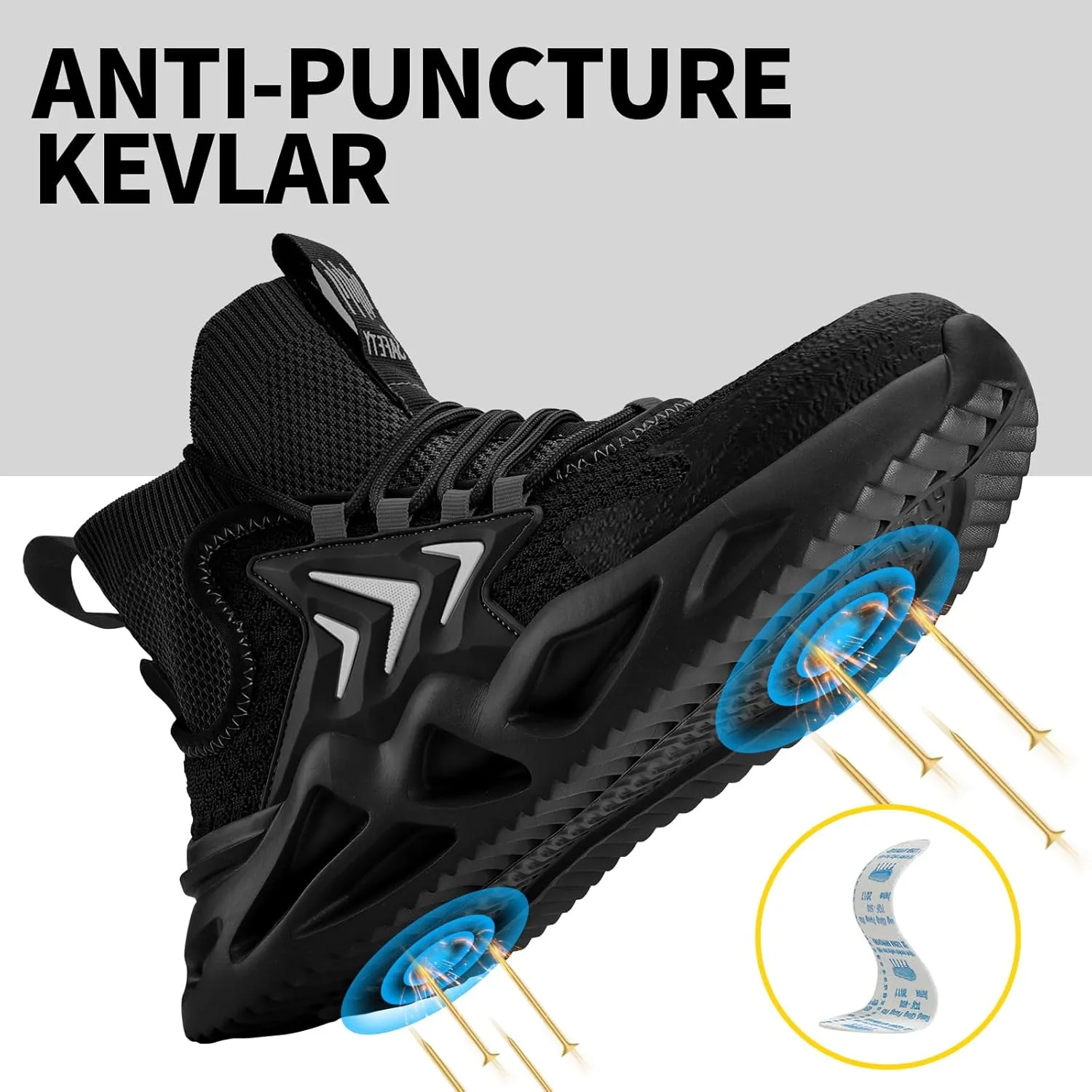 Steel Toe Shoes for Men, Puncture Proof Work Shoes for Men Women, High Top Indestructible Safety Shoes, Lightweight Steel Toe Sneaker for Men.
