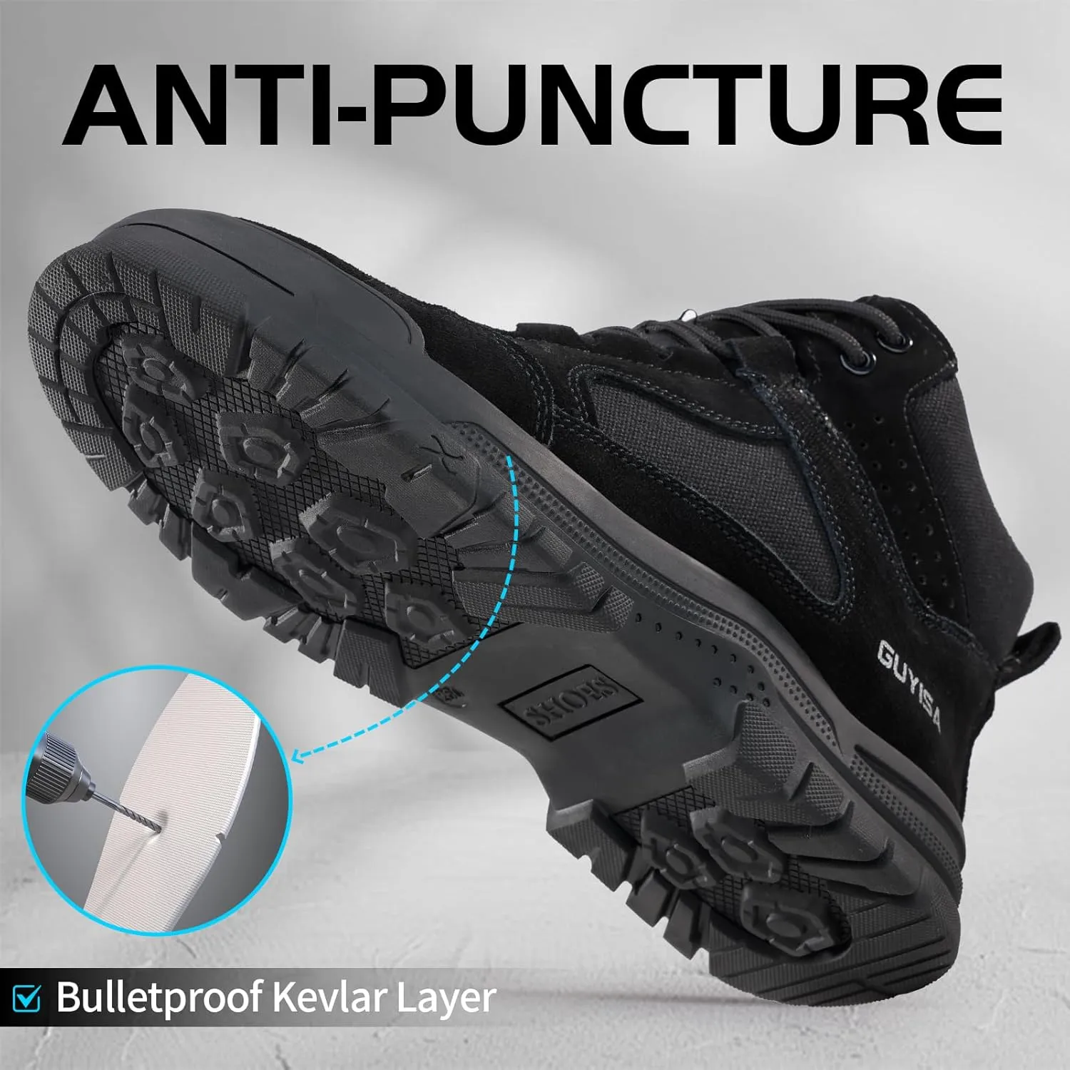 Steel Toe Shoes for Men Women Lightweight Work Shoes Mens Indestructible Safety Sneakers Puncture Proof Construction Shoe Composite Toe Sneakers