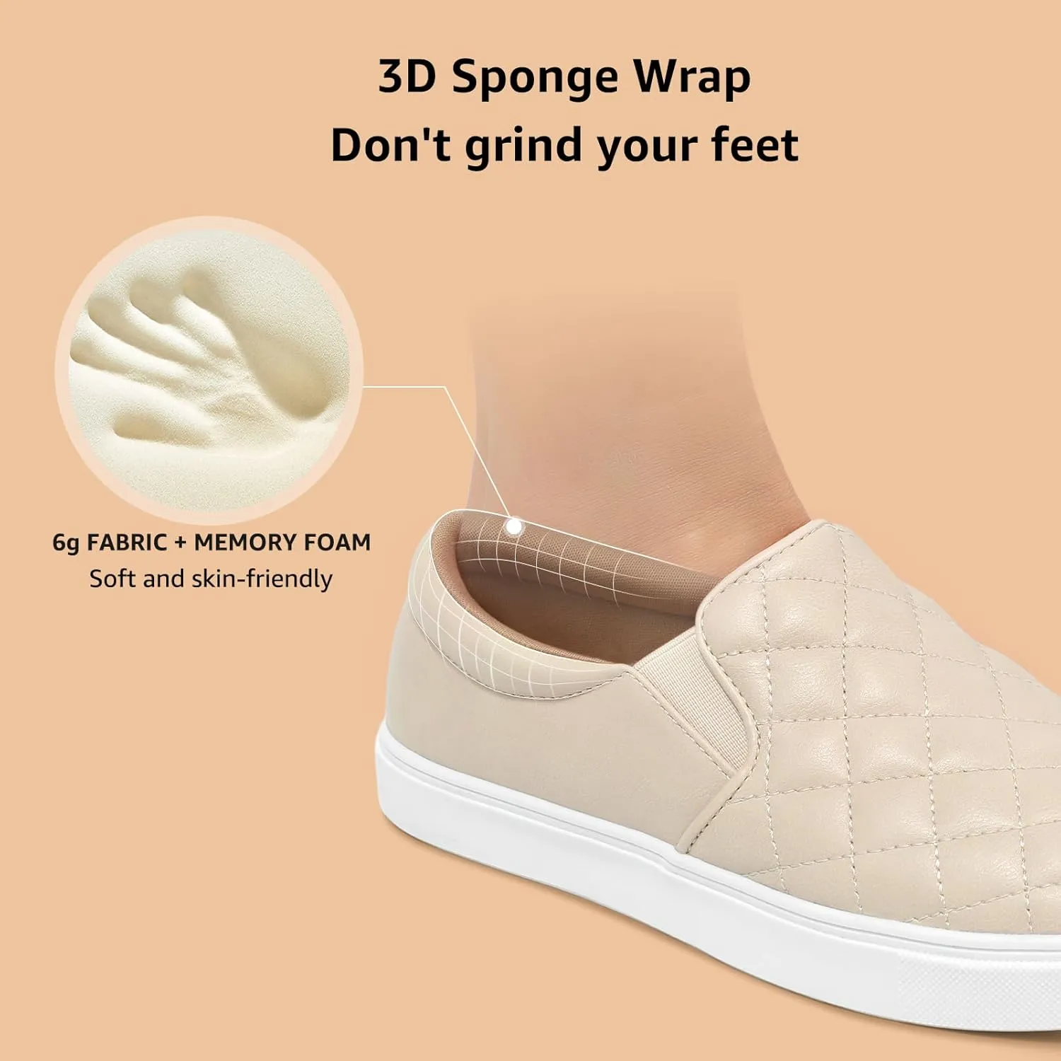 STQ Loafers for Women Memory Foam Slip On Sneakers EleeS Quilted 1.0 Comfort Fall Shoes