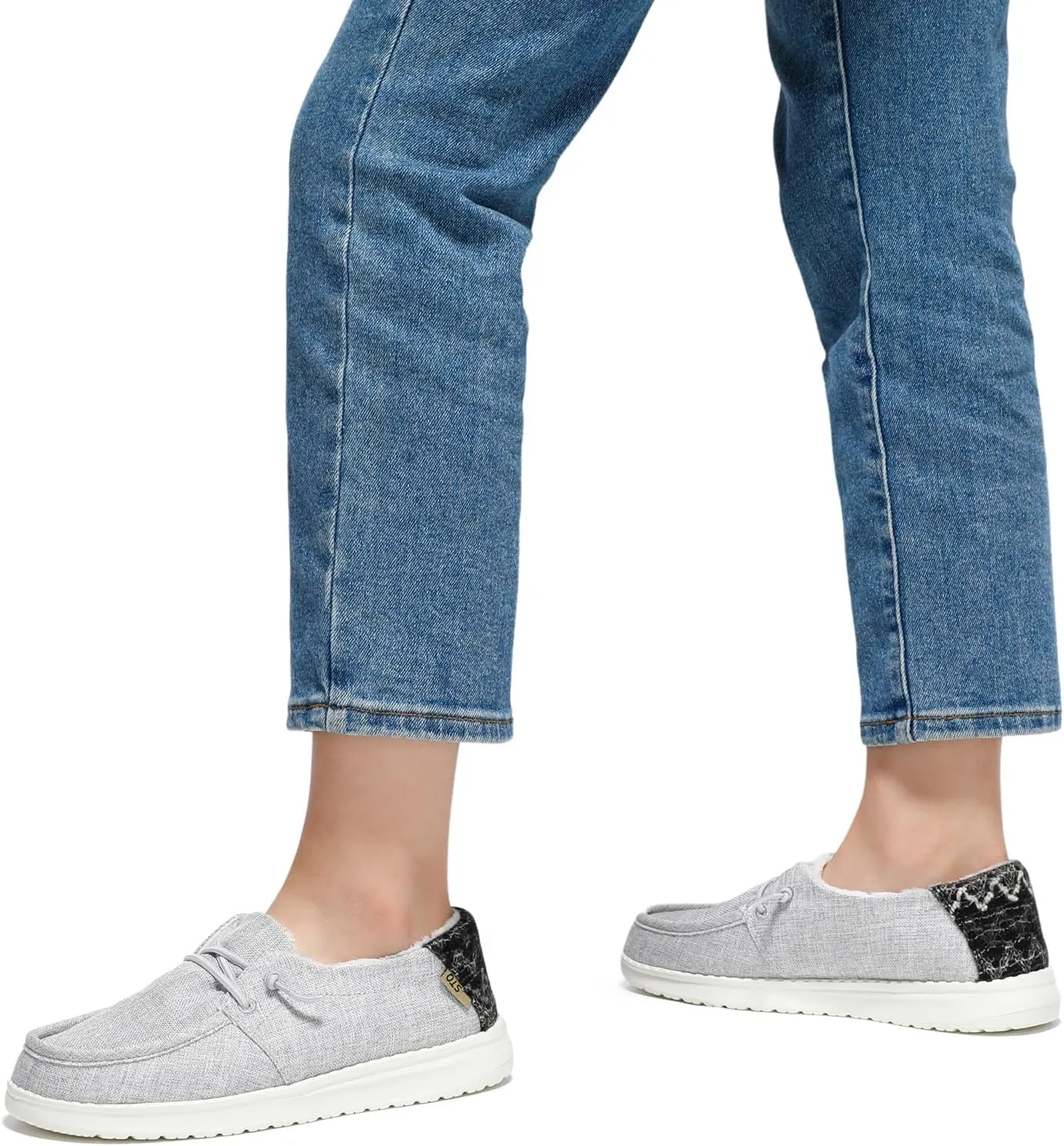 STQ Women's Slip on Fur Lined Loafers丨Orthopedic Cozy Ultralight Boat Casual Shoes with Arth Support