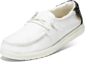 STQ Women's Slip on Fur Lined Loafers丨Orthopedic Cozy Ultralight Boat Casual Shoes with Arth Support