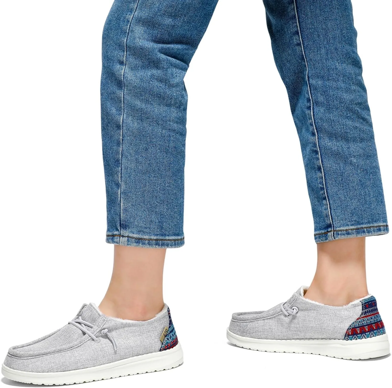 STQ Women's Slip on Loafers丨Orthopedic Comfotable Fur Lined Ultralight Boat Casual Shoes with Arth Support