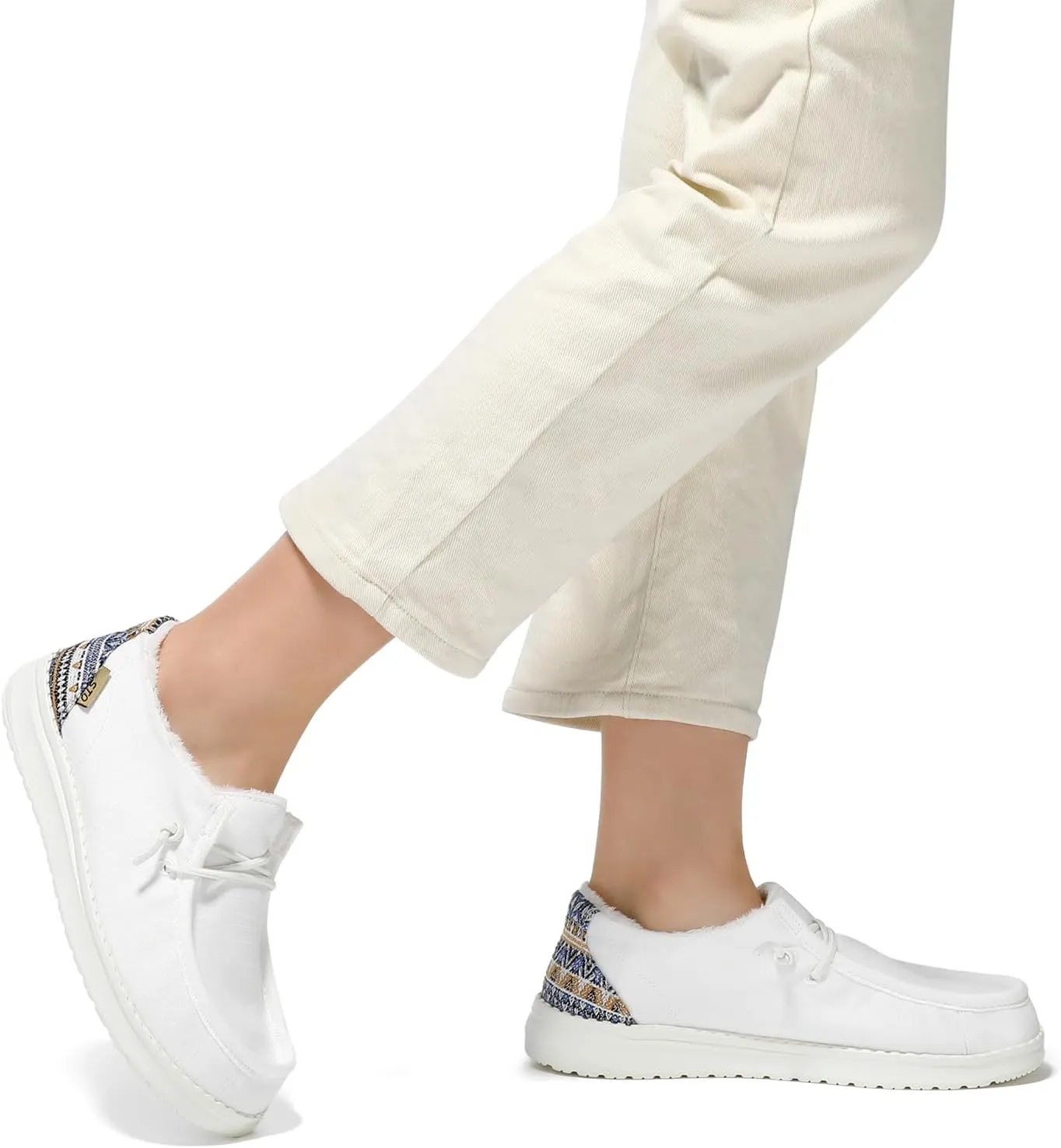 STQ Women's Slip on Loafers丨Orthopedic Comfotable Fur Lined Ultralight Boat Casual Shoes with Arth Support
