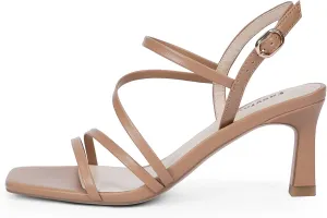 Strappy Heels for Women Square Open Toe 7cm/2.76" Heels Dressy Heeled Sandals