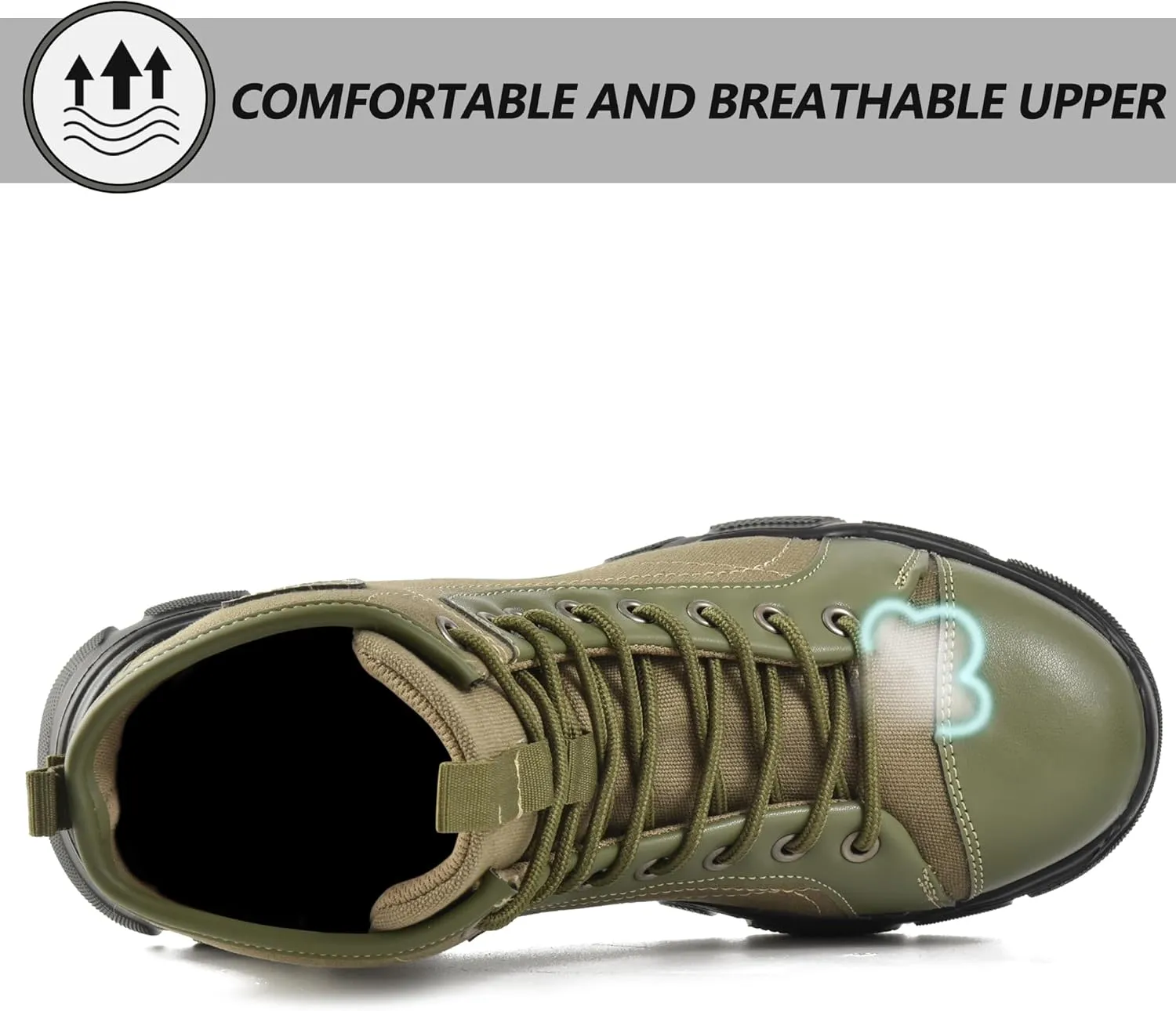 SUADEX Steel Toe Boots for Men Women Waterproof Arch Support Work Construction Indestructible Safety Boots