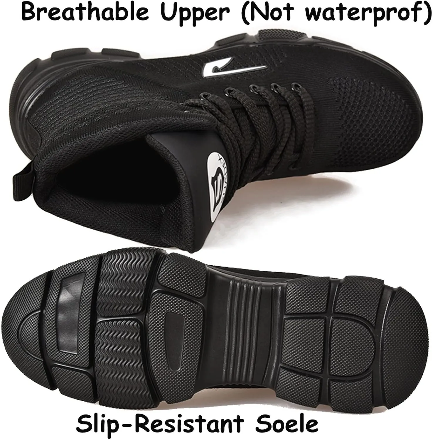SUADEX Steel Toe Boots for Men Women Waterproof Arch Support Work Construction Indestructible Safety Boots
