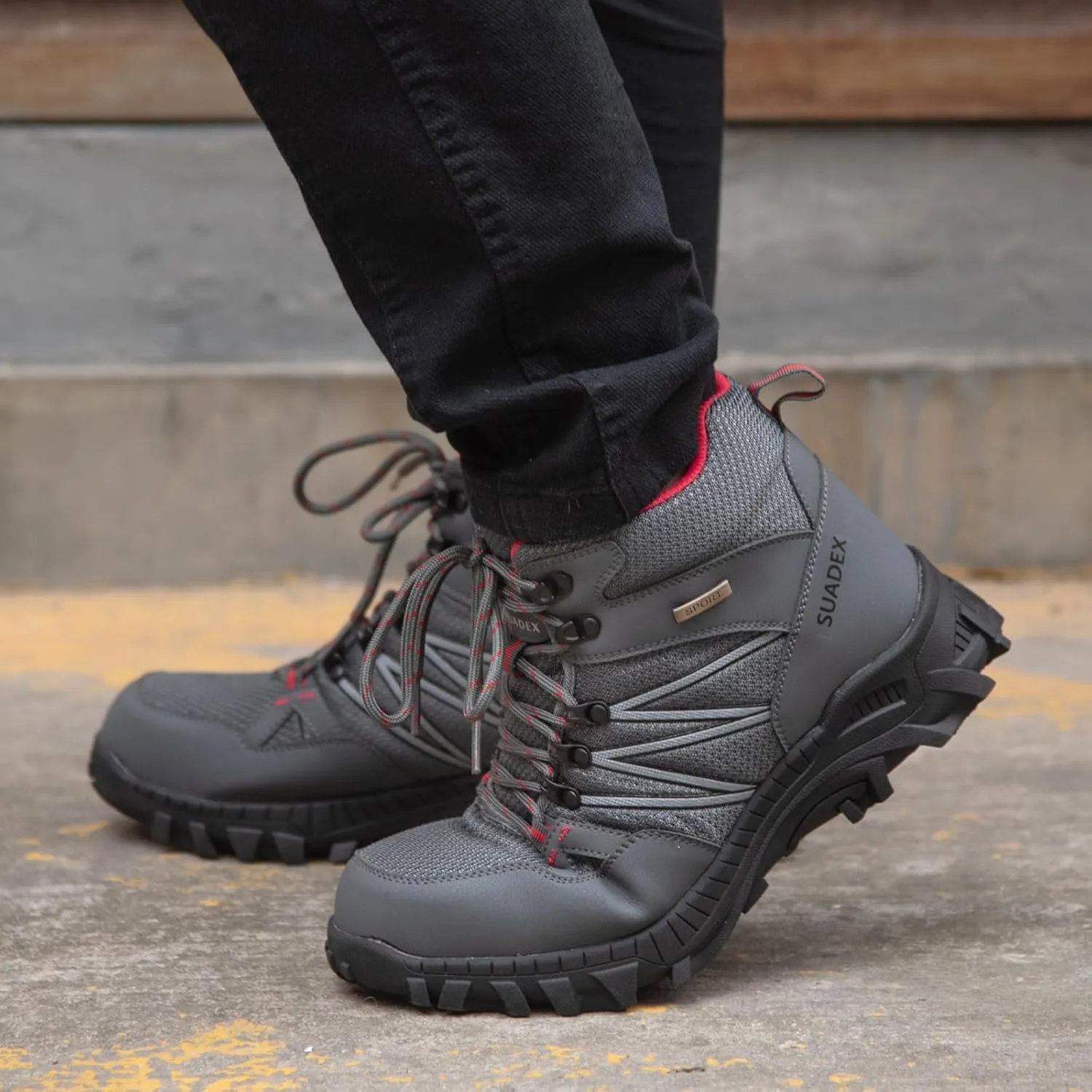 SUADEX Steel Toe Boots for Men Work Safety Indestructible Boots for Women Construction Shoes Composite Toe