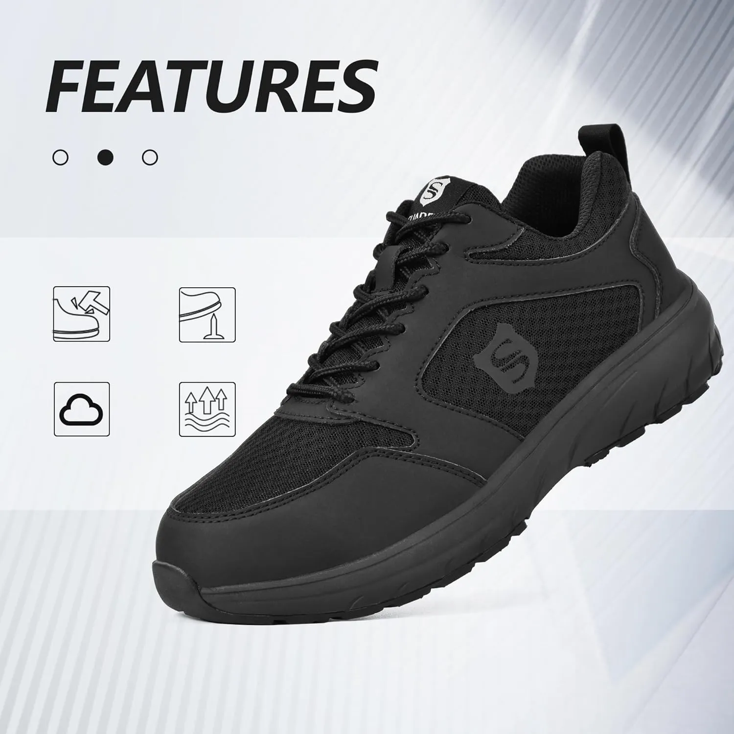 SUADEX Steel Toe Shoes for Men Women Safety Toe Work Shoes Breathable Steel Toe Sneakers Puncture Resistant
