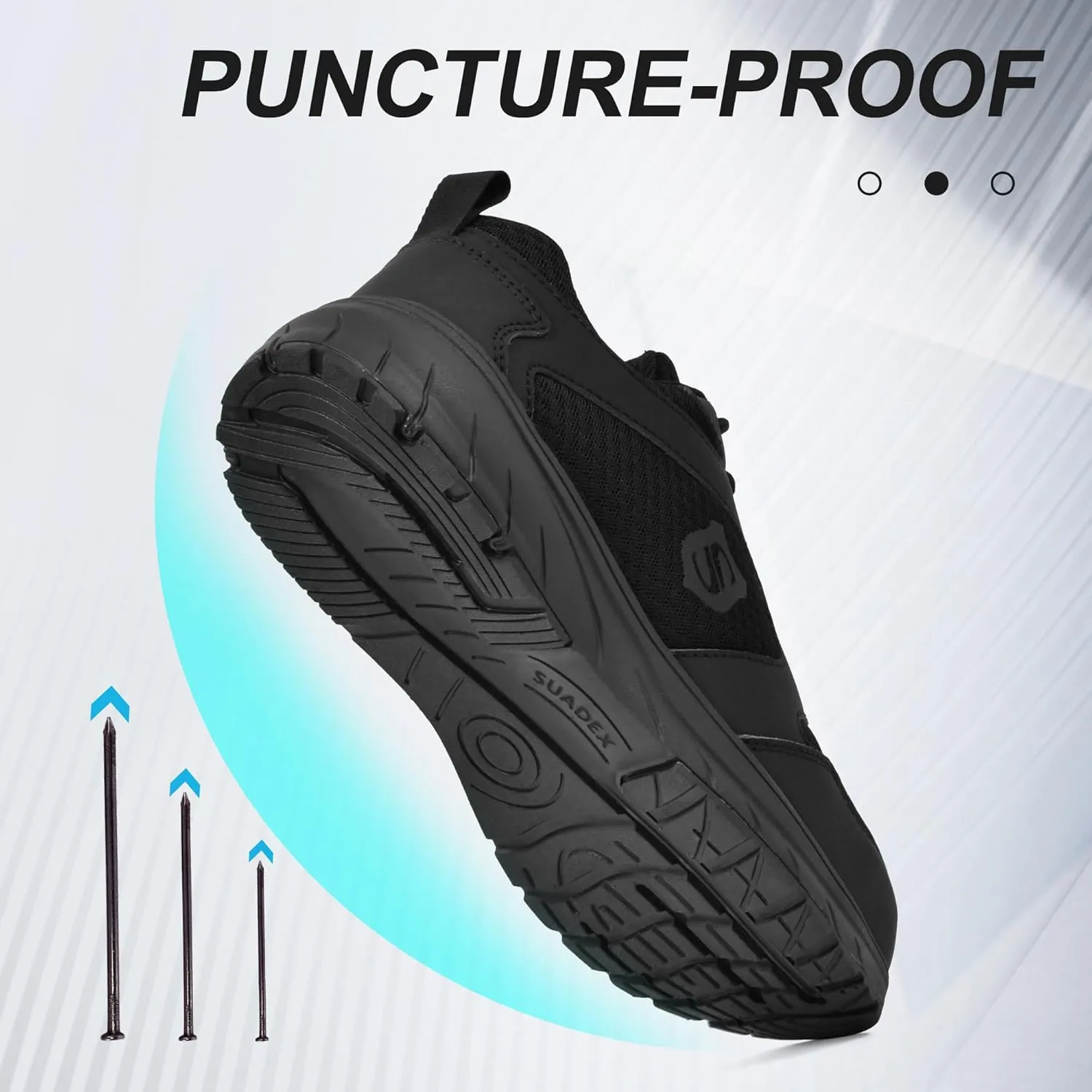 SUADEX Steel Toe Shoes for Men Women Safety Toe Work Shoes Breathable Steel Toe Sneakers Puncture Resistant