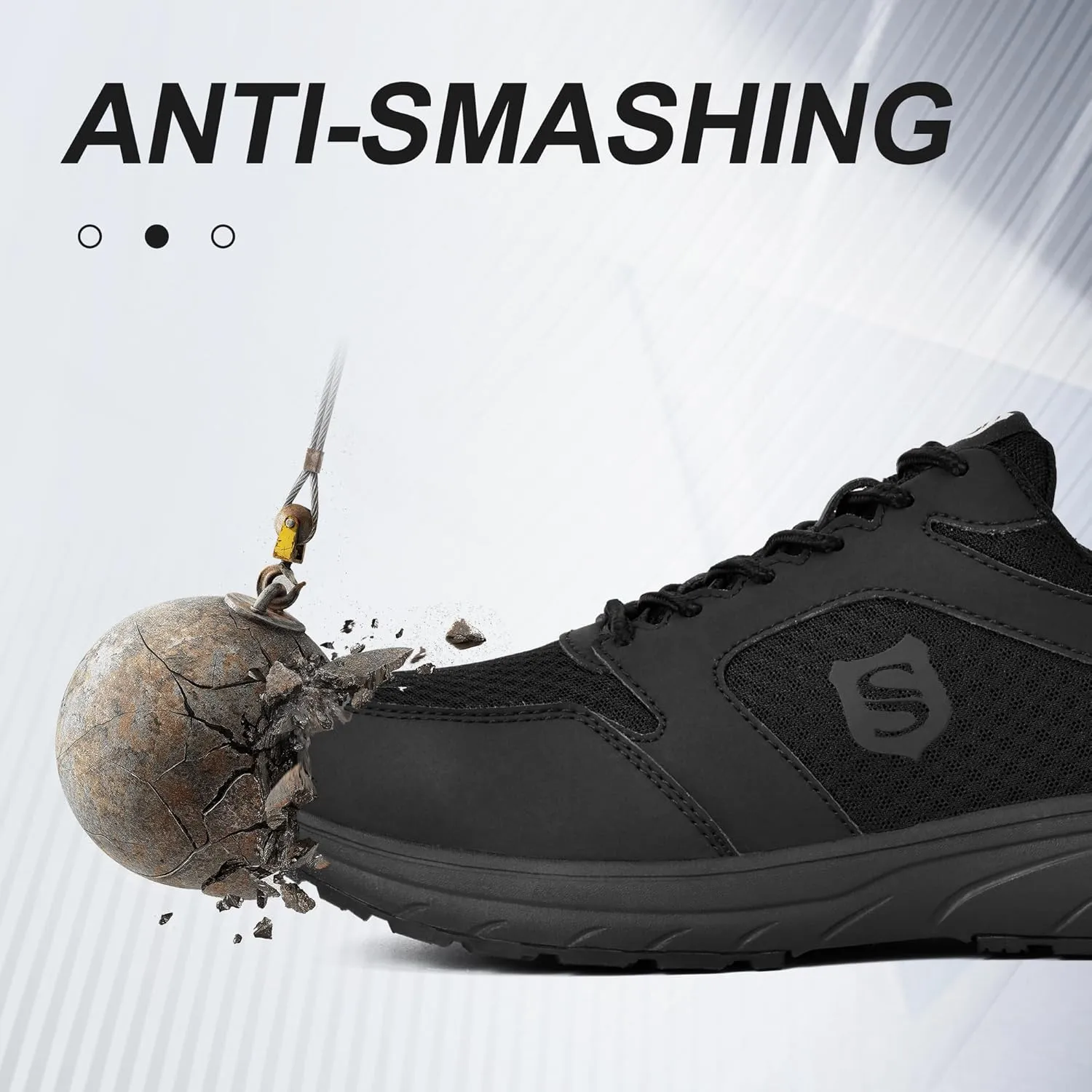 SUADEX Steel Toe Shoes for Men Women Safety Toe Work Shoes Breathable Steel Toe Sneakers Puncture Resistant