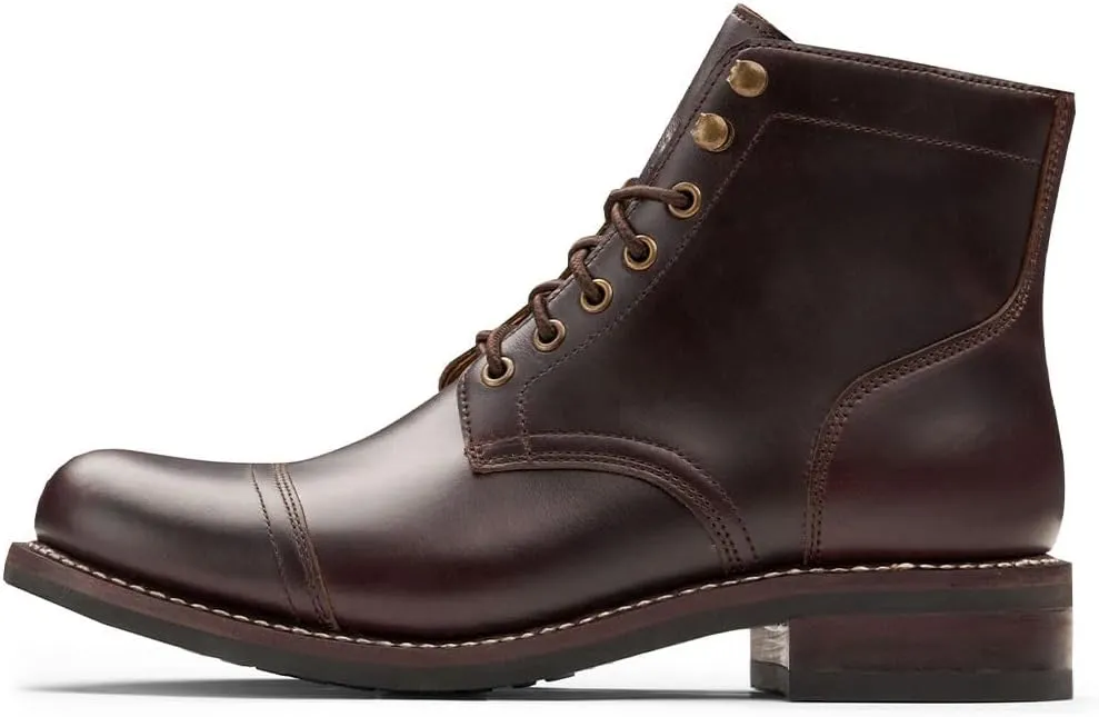 SUREWAY 6 Inch Men's Lace-up Ankle Boot - Cap Toe, Captain Genuine Leather Lace up Chukka Boots for Men,Classic Comfort Oxford Style Footwear